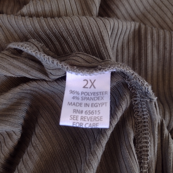 Splash Plus Women's Avocado Rib Knit Long Open Front Cardigan, Size 2X - Picture 6 of 8